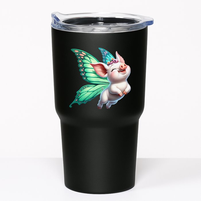 Happy Flying Pig With Butterfly Wings Fly Pig Lovers Tumbler