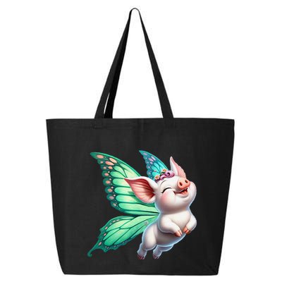 Happy Flying Pig With Butterfly Wings Fly Pig Lovers 25L Jumbo Tote