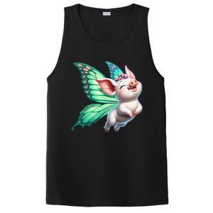 Happy Flying Pig With Butterfly Wings Fly Pig Lovers PosiCharge Competitor Tank