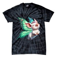 Happy Flying Pig With Butterfly Wings Fly Pig Lovers Tie-Dye T-Shirt