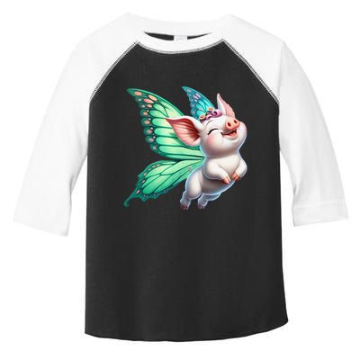 Happy Flying Pig With Butterfly Wings Fly Pig Lovers Toddler Fine Jersey T-Shirt