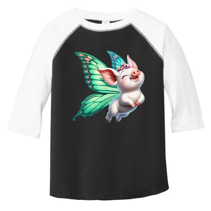 Happy Flying Pig With Butterfly Wings Fly Pig Lovers Toddler Fine Jersey T-Shirt