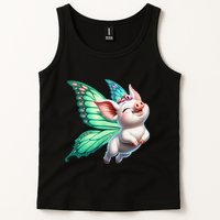 Happy Flying Pig With Butterfly Wings Fly Pig Lovers Tank Top