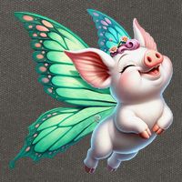 Happy Flying Pig With Butterfly Wings Fly Pig Lovers Cotton Canvas Backpack