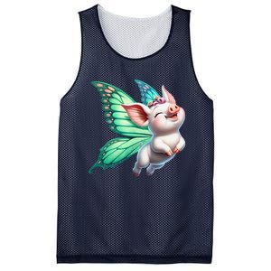 Happy Flying Pig With Butterfly Wings Fly Pig Lovers Mesh Reversible Basketball Jersey Tank