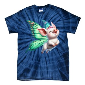 Happy Flying Pig With Butterfly Wings Fly Pig Lovers Tie-Dye T-Shirt