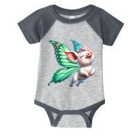 Happy Flying Pig With Butterfly Wings Fly Pig Lovers Infant Baby Jersey Bodysuit