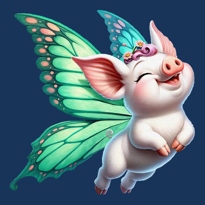 Happy Flying Pig With Butterfly Wings Fly Pig Lovers Infant Baby Jersey Bodysuit
