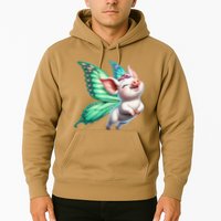 Happy Flying Pig With Butterfly Wings Fly Pig Lovers Hoodie