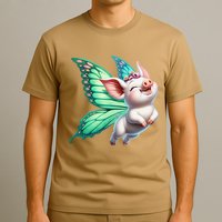 Happy Flying Pig With Butterfly Wings Fly Pig Lovers T-Shirt