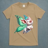 Happy Flying Pig With Butterfly Wings Fly Pig Lovers T-Shirt