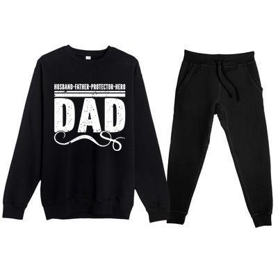 Husband Father Protector Hero Best Dad Ever Fathers Day Gift Premium Crewneck Sweatsuit Set