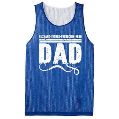 Husband Father Protector Hero Best Dad Ever Fathers Day Gift Mesh Reversible Basketball Jersey Tank