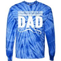 Husband Father Protector Hero Best Dad Ever Fathers Day Gift Tie-Dye Long Sleeve Shirt