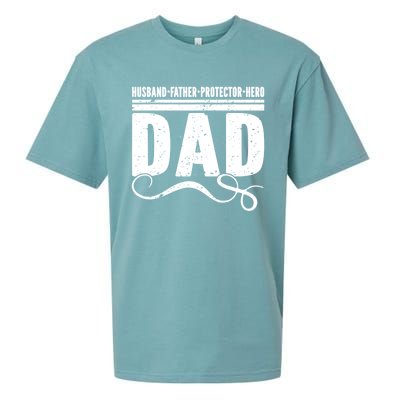 Husband Father Protector Hero Best Dad Ever Fathers Day Gift Sueded Cloud Jersey T-Shirt