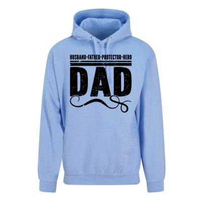 Husband Father Protector Hero Best Dad Ever Fathers Day Gift Unisex Surf Hoodie