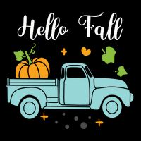 Hello Fall Pumpkin Vintage Truck Apron