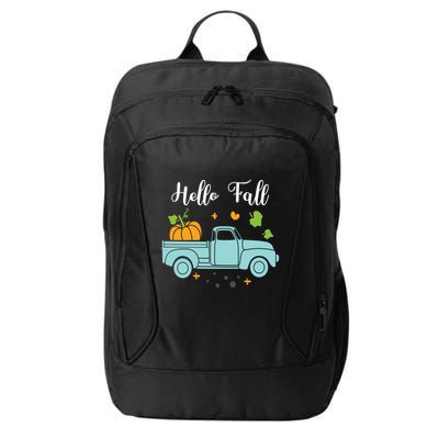 Hello Fall Pumpkin Vintage Truck City Backpack