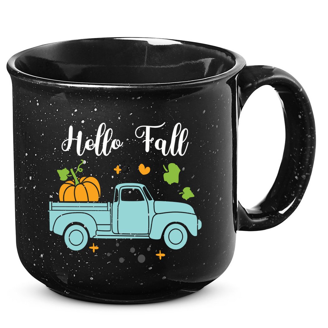Hello Fall Pumpkin Vintage Truck 15oz Campfire Ceramic Mug