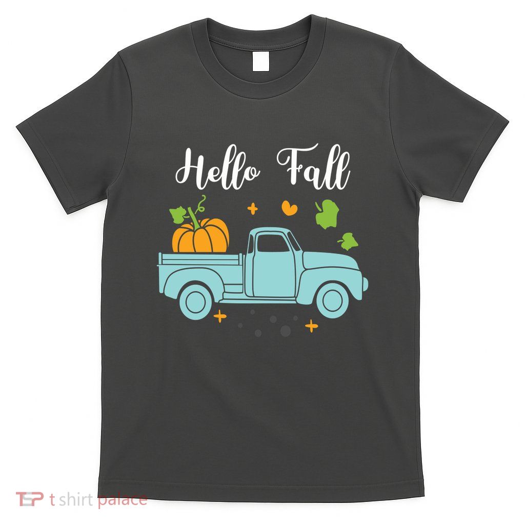 Hello Fall Pumpkin Vintage Truck T-Shirt