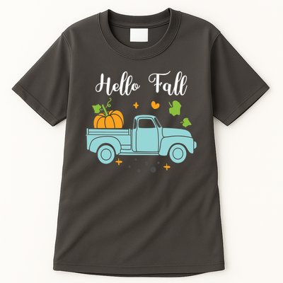 Hello Fall Pumpkin Vintage Truck Tall T-Shirt