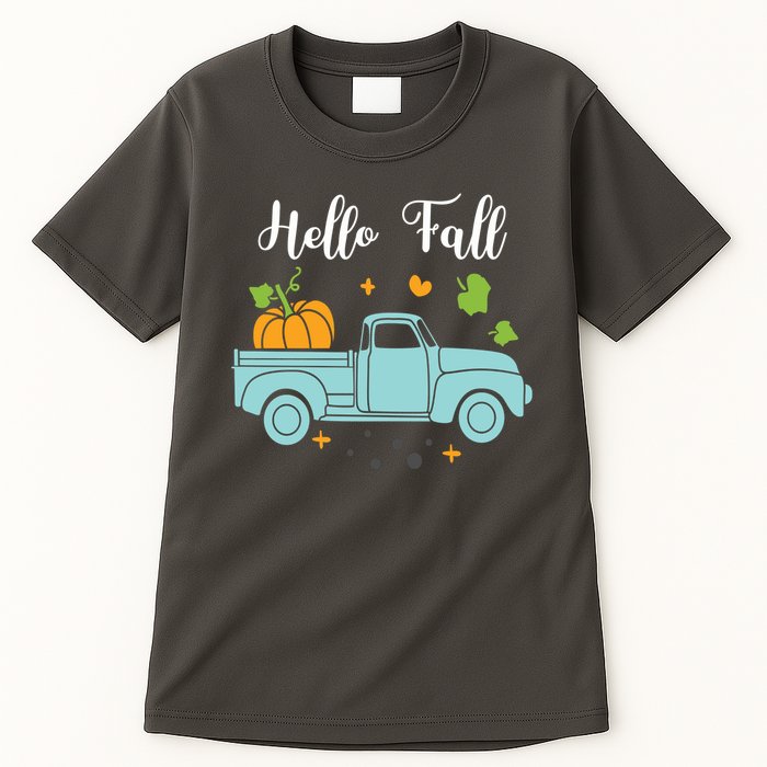 Hello Fall Pumpkin Vintage Truck Tall T-Shirt