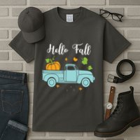 Hello Fall Pumpkin Vintage Truck Tall T-Shirt
