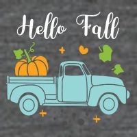 Hello Fall Pumpkin Vintage Truck Tall T-Shirt