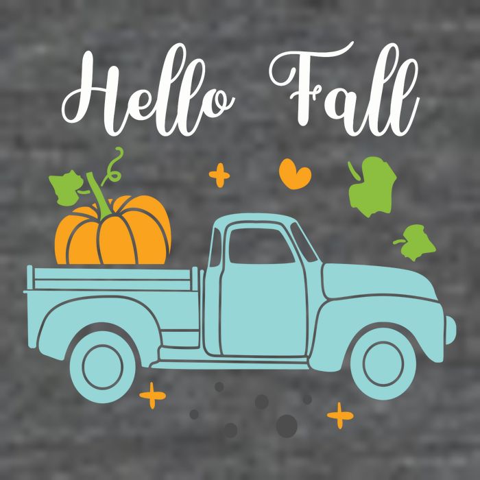 Hello Fall Pumpkin Vintage Truck Tall T-Shirt