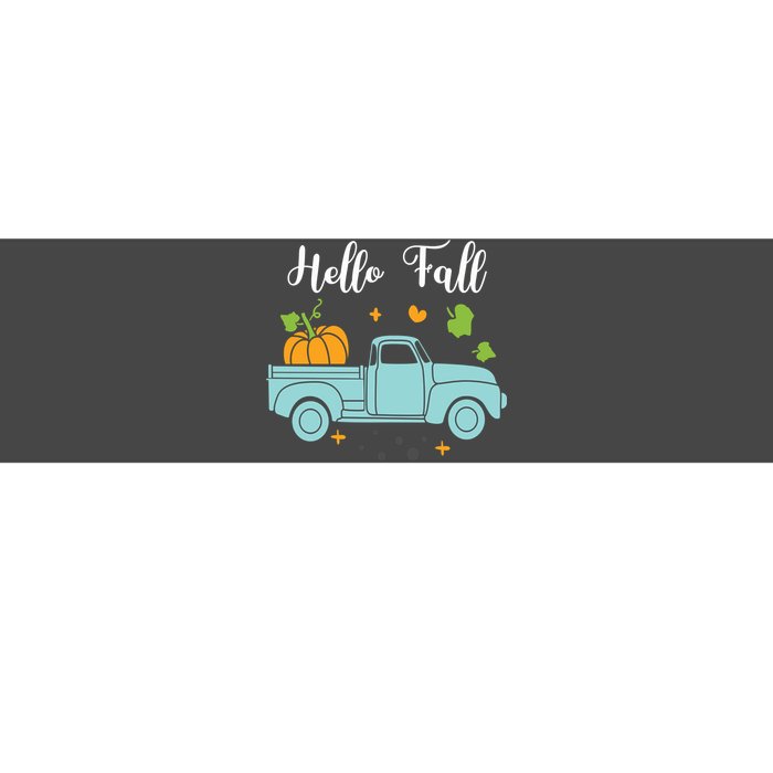 Hello Fall Pumpkin Vintage Truck Bumper Sticker