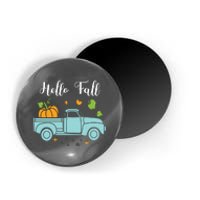 Hello Fall Pumpkin Vintage Truck Magnet