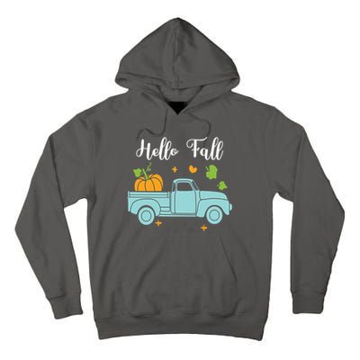 Hello Fall Pumpkin Vintage Truck Tall Hoodie