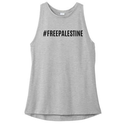 Hashtag Free Palestine For Women Gaza Ladies PosiCharge Tri-Blend Wicking Tank