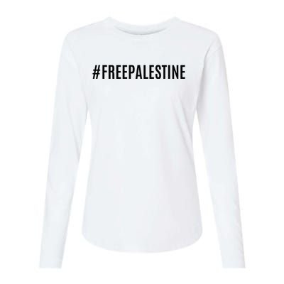 Hashtag Free Palestine For Women Gaza Womens Cotton Relaxed Long Sleeve T-Shirt