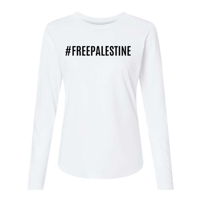 Hashtag Free Palestine For Women Gaza Womens Cotton Relaxed Long Sleeve T-Shirt