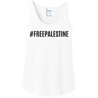 Hashtag Free Palestine For Women Gaza Ladies Essential Tank