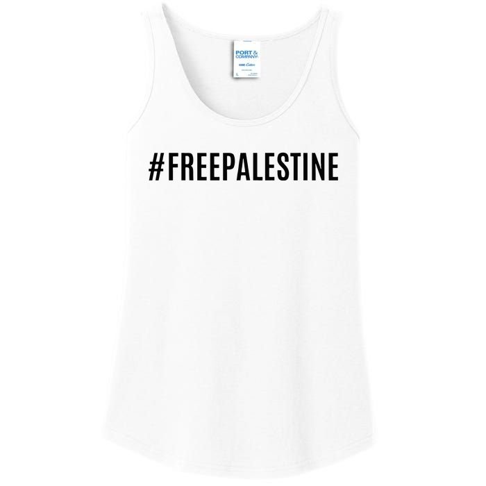 Hashtag Free Palestine For Women Gaza Ladies Essential Tank