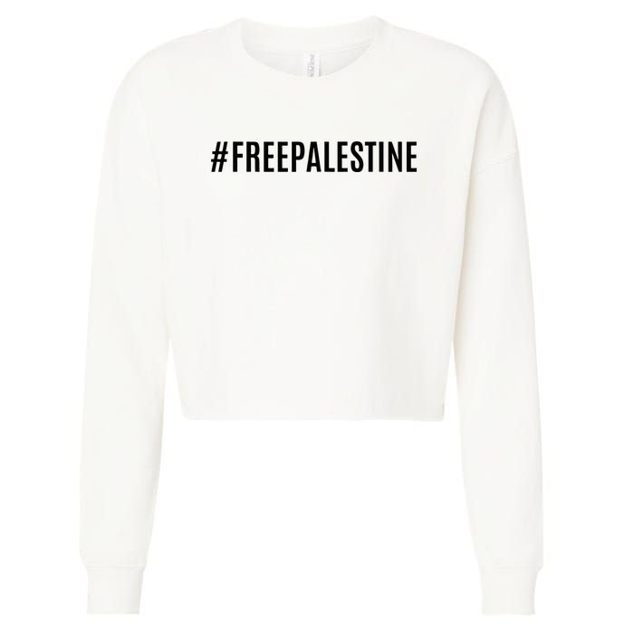 Hashtag Free Palestine For Women Gaza Cropped Pullover Crew