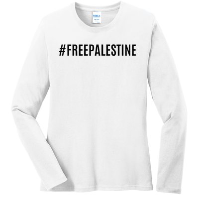 Hashtag Free Palestine For Women Gaza Ladies Long Sleeve Shirt