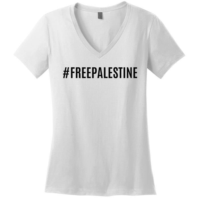 Hashtag Free Palestine For Women Gaza Women's V-Neck T-Shirt