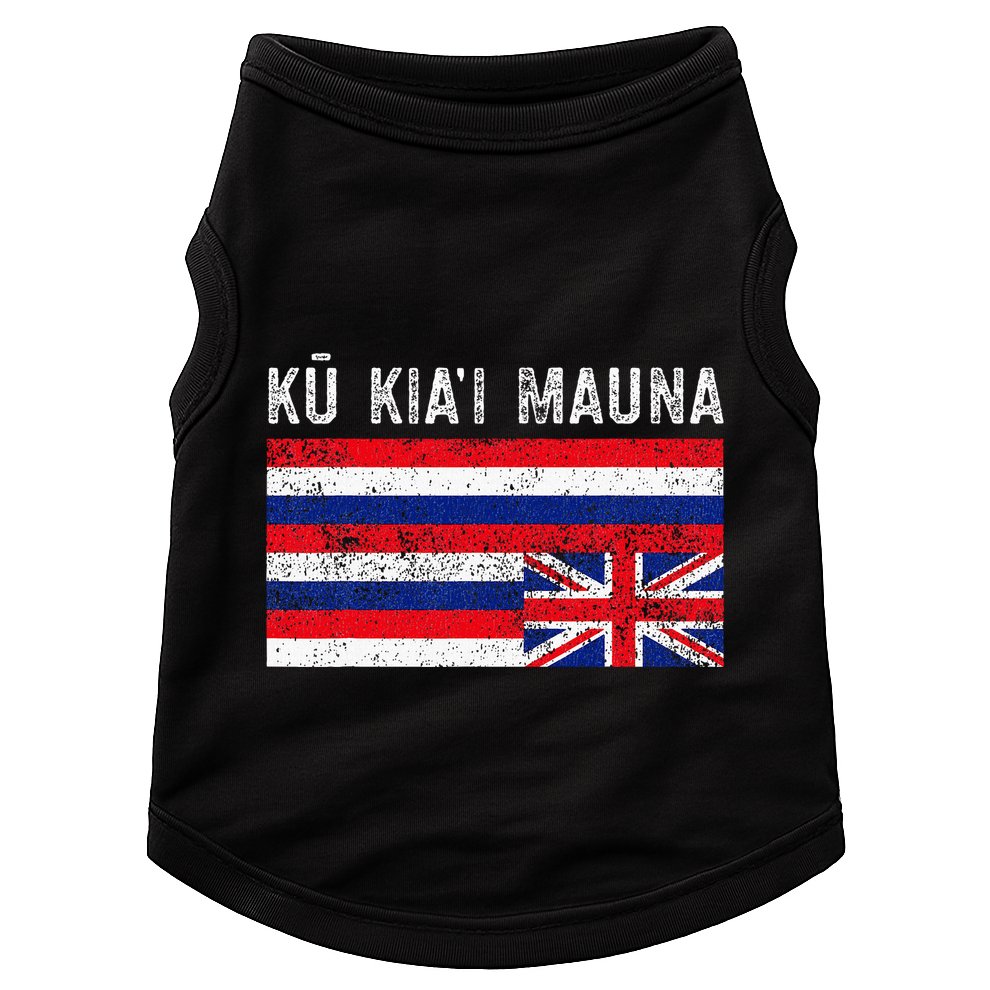 Hawaiian Flag Protest Protect Mauna Kea Ku Kiai Mauna Doggie Tank