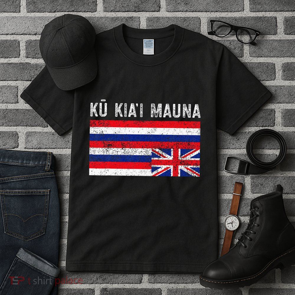Hawaiian Flag Protest Protect Mauna Kea Ku Kiai Mauna Tall T-Shirt