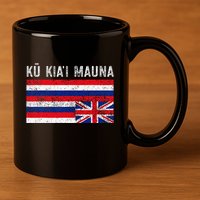 Hawaiian Flag Protest Protect Mauna Kea Ku Kiai Mauna 11oz C Handle Ceramic Mug