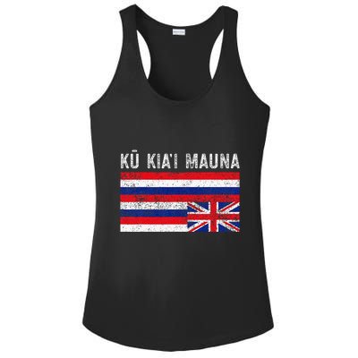 Hawaiian Flag Protest Protect Mauna Kea Ku Kiai Mauna Ladies PosiCharge Competitor Racerback Tank
