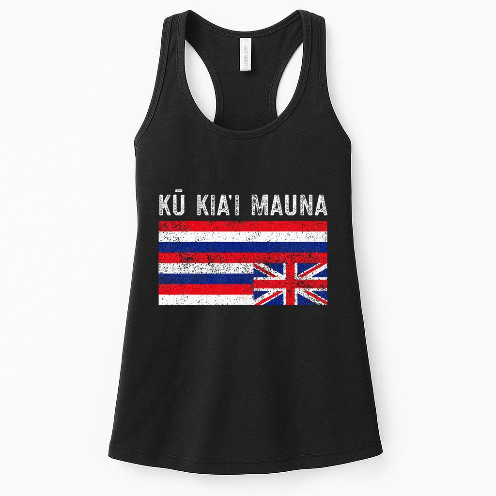Hawaiian Flag Protest Protect Mauna Kea Ku Kiai Mauna Womens Tank Top