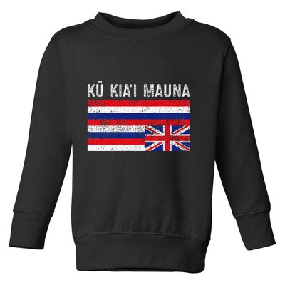 Hawaiian Flag Protest Protect Mauna Kea Ku Kiai Mauna Toddler Sweatshirt