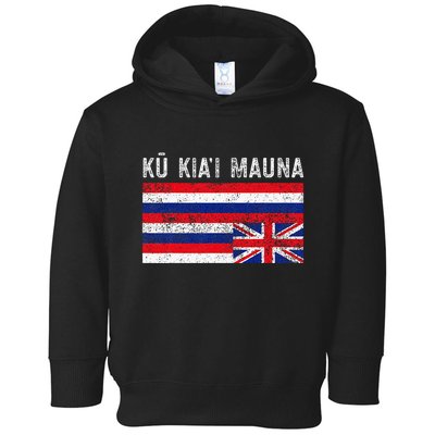 Hawaiian Flag Protest Protect Mauna Kea Ku Kiai Mauna Toddler Hoodie