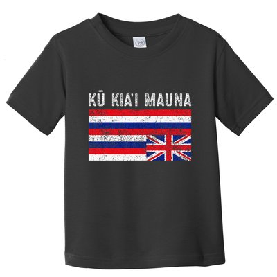 Hawaiian Flag Protest Protect Mauna Kea Ku Kiai Mauna Toddler T-Shirt