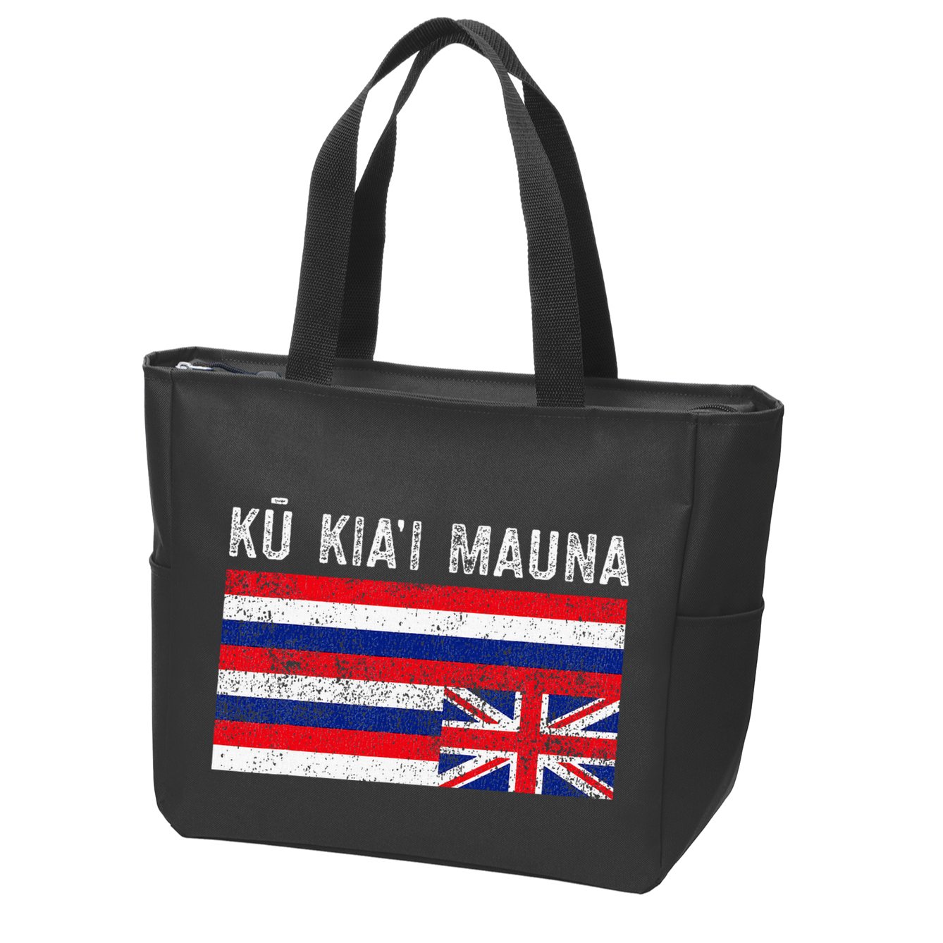 Hawaiian Flag Protest Protect Mauna Kea Ku Kiai Mauna Zip Tote Bag