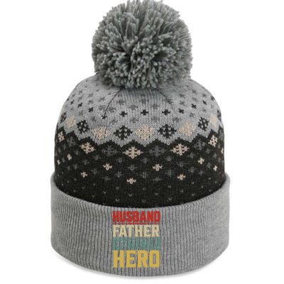 Husband Father Protector Hero FatherS Day Themed Graphic The Baniff Cuffed Pom Beanie